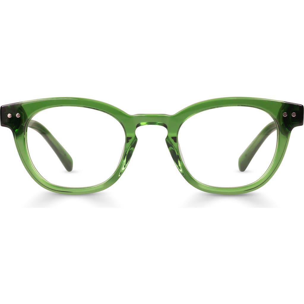 Eyebobs Waylaid 45mm Round Reading Glasses In Forest Green Crystal