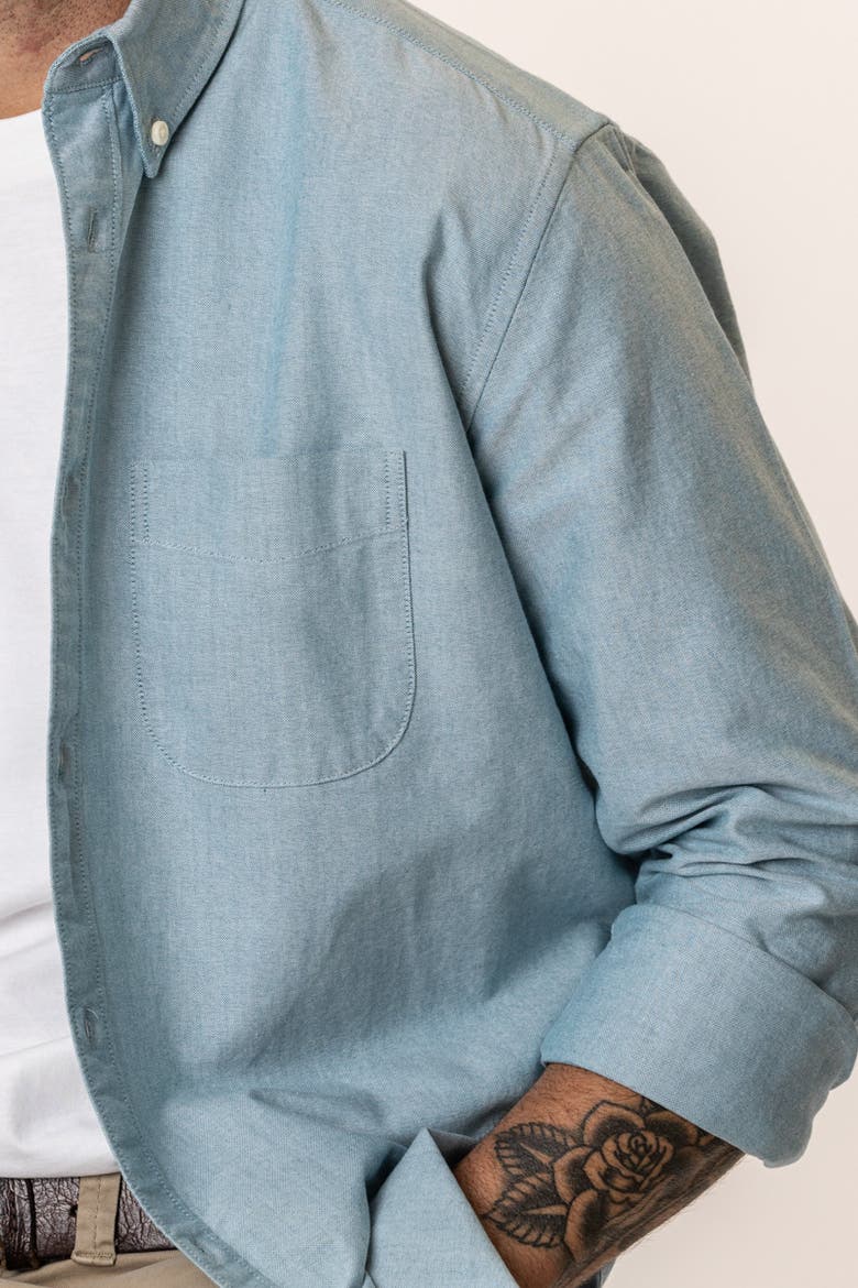 Organic Cotton Oxford Shirt, Alternate, color, Light Teal
