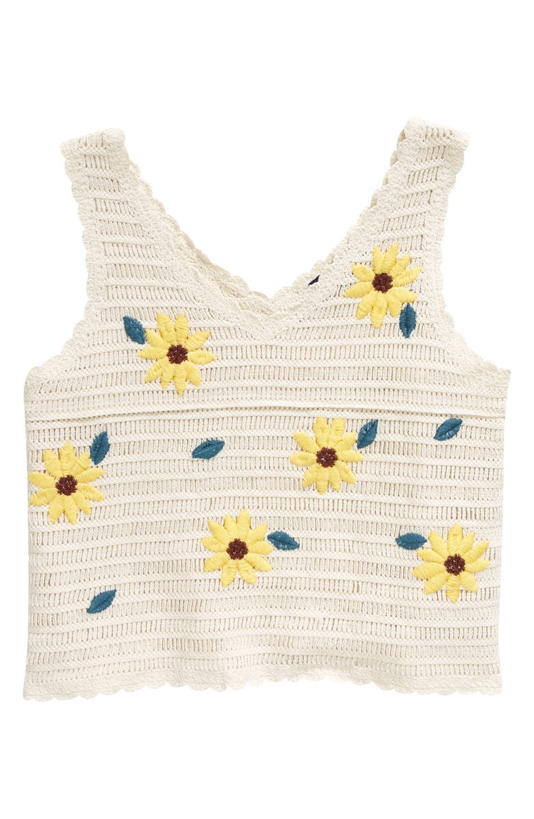 Freshman Kids' Daisy Cotton Crochet Top, Main, color, 
