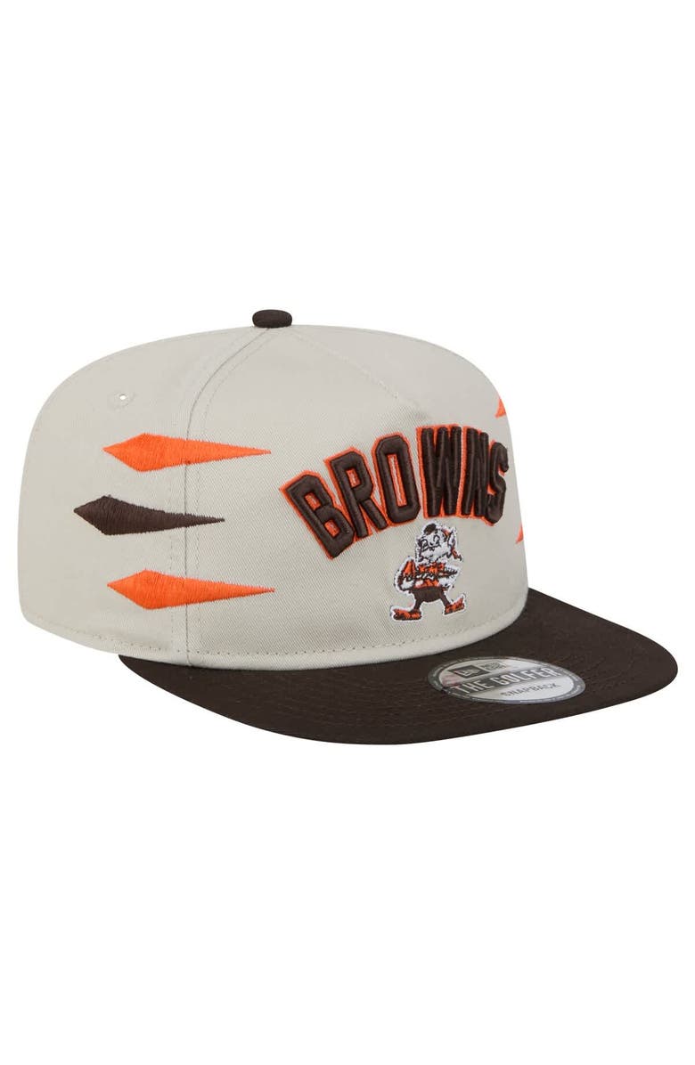 New Era Men's New Era Stone/Brown Cleveland Browns Athletic Golfer Snapback Hat, Alternate, color, 