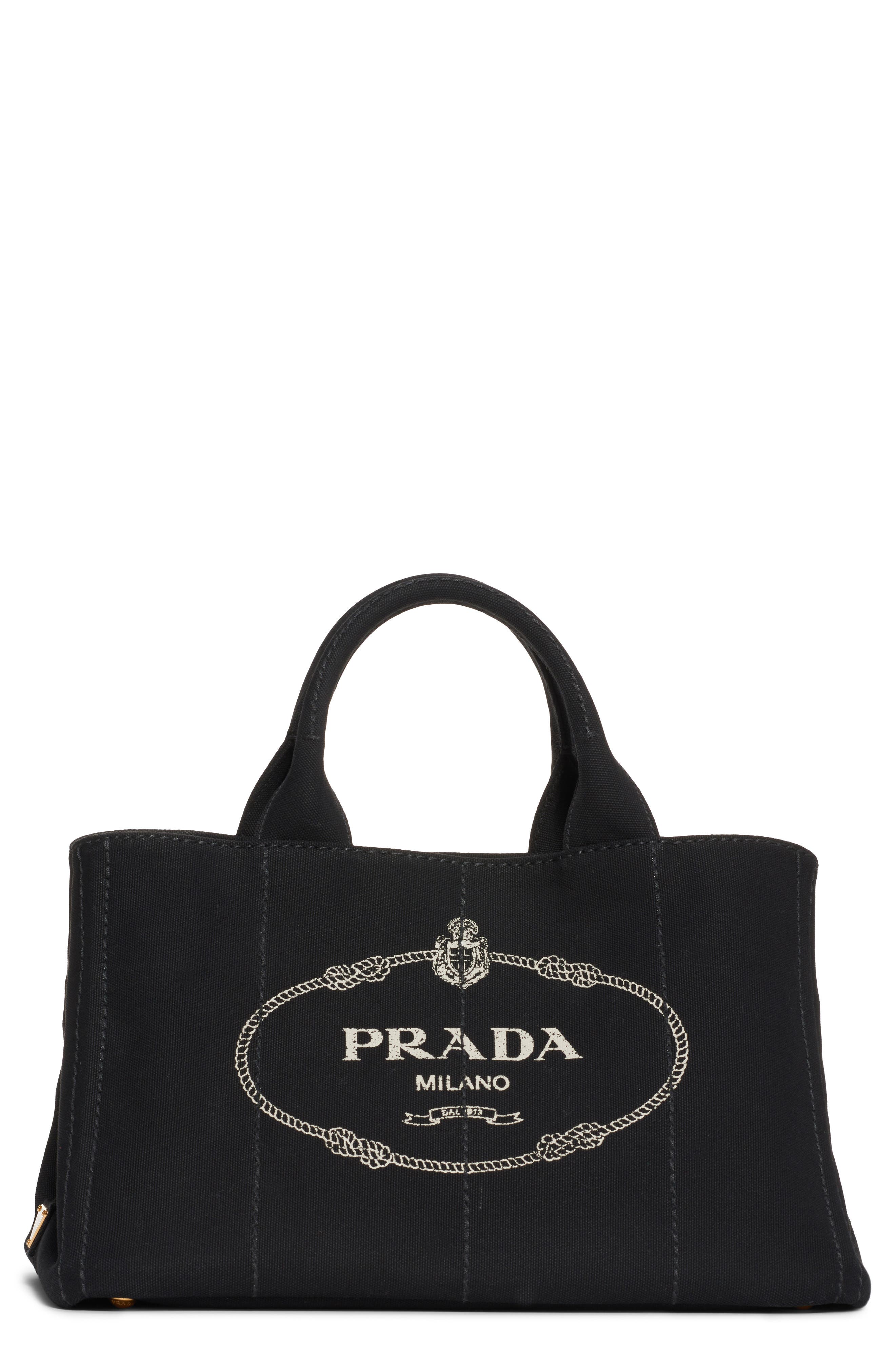 Prada Medium Canapa Canvas Tote, Main, color, 