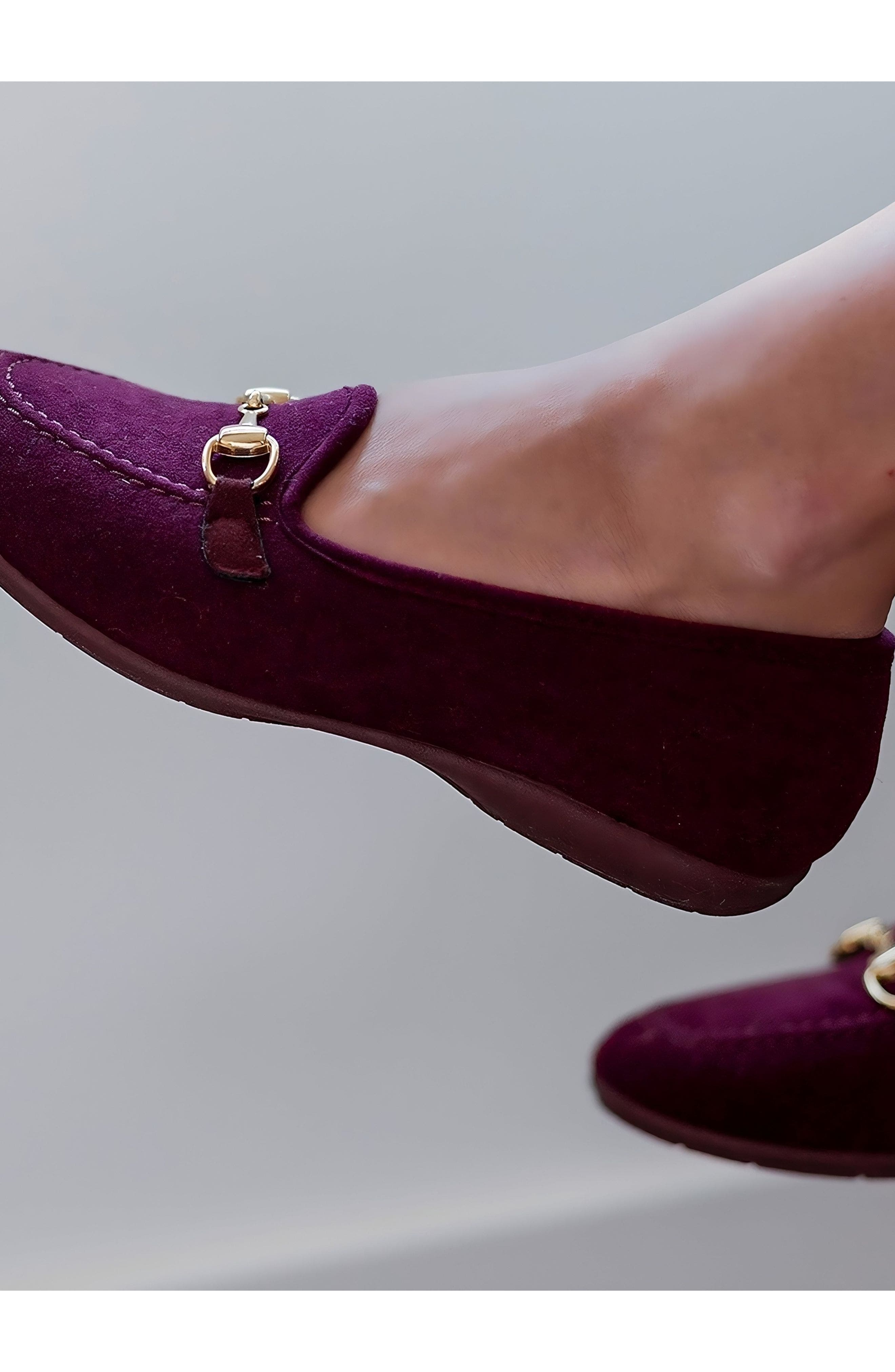 Royal Suede Buckle Slipper, Alternate, color, burgundy