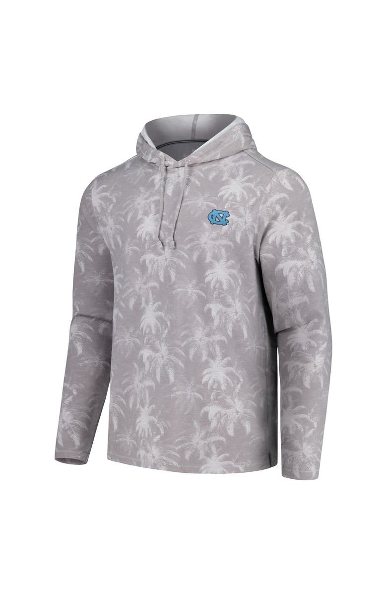 Tommy Bahama Men's Tommy Bahama Gray North Carolina Tar Heels Palm Frenzy Hoodie Long Sleeve T-Shirt, Alternate, color,
