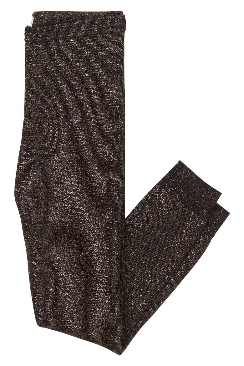 Kids' Glitter Leggings, Alternate, color, BLACK