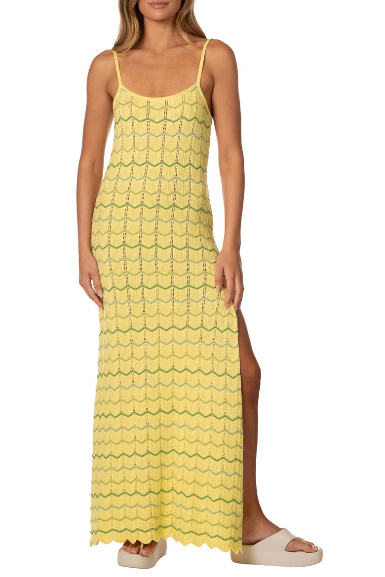 Lucca Candy Blocks Maxi Cover-Up Dress, Main, color, OPEN YELLOW