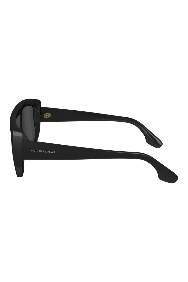 Denim 61mm Tea Cup Shield Sunglasses, Alternate, color, BLACK