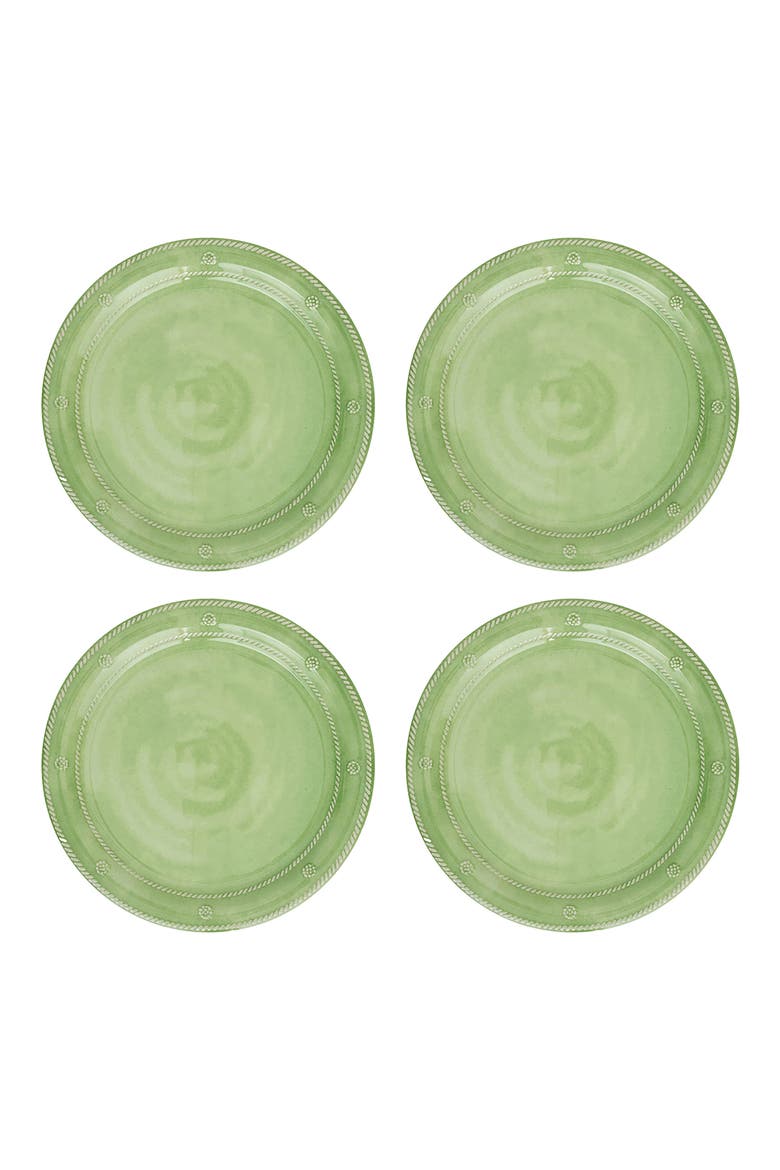 Berry & Thread Set of 4 Melamine Dinner Plates, Main, color, SEAGRASS