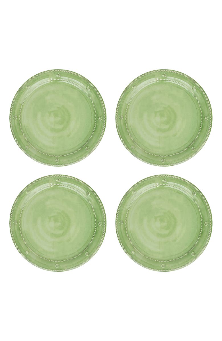 Juliska Berry & Thread Set of 4 Melamine Dinner Plates, Main, color, Seagrass