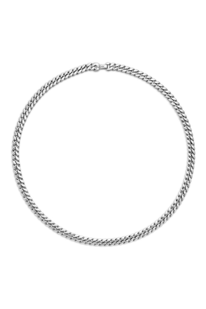 Men's Curb Chain Necklace in Sterling Silver, 8mm, Alternate, color, SILVER