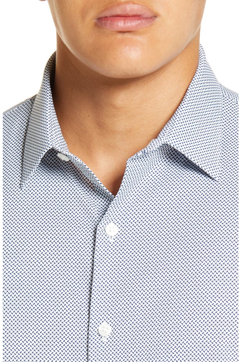Slim Fit Print Stretch Button-Up Shirt, Alternate, color, PETAL GEO - MEDIEVAL BLUE