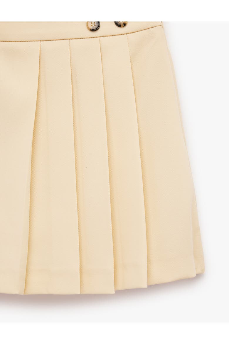 Pleated Mini Skirt with Button Detail, Alternate, color, YELLOW