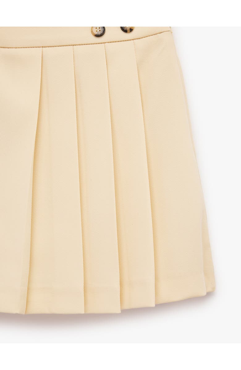 Koton Pleated Mini Skirt with Button Detail, Alternate, color, Yellow