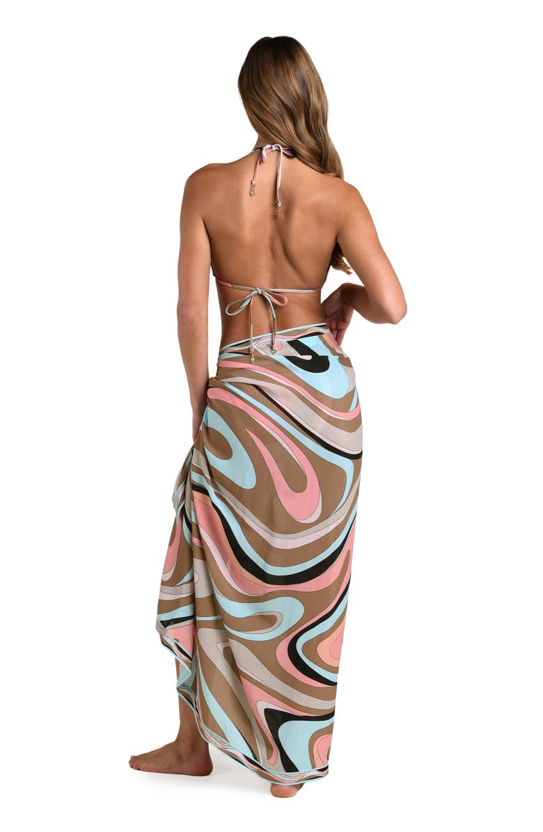 L'AGENCE Abstract Swirl Cover-Up Maxi Skirt, Alternate, color, 