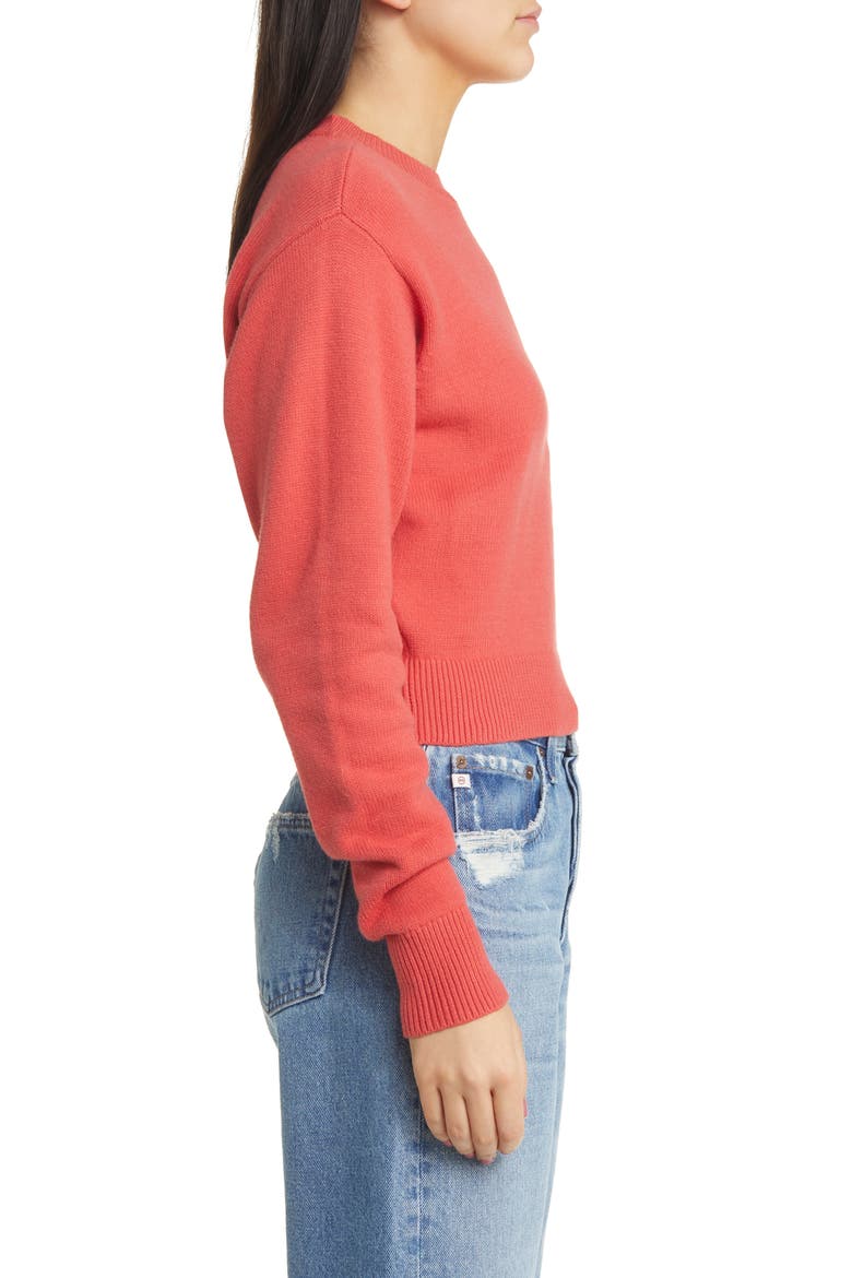 Relaxed Pima Cotton Blend Pullover Sweater, Alternate, color, RED CRANBERRY