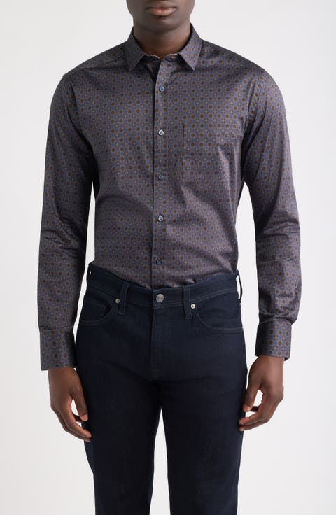 Logan Print Button-Up Shirt