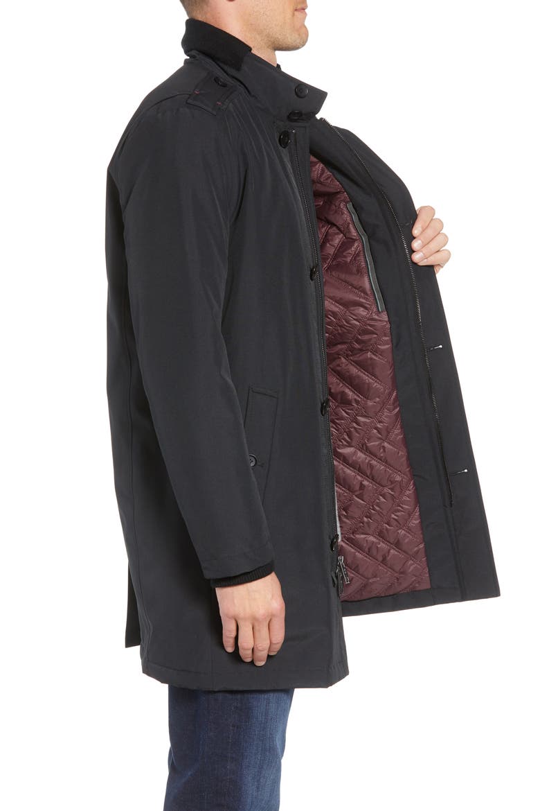 Cullen Oxford Car Coat, Alternate, color, BLACK