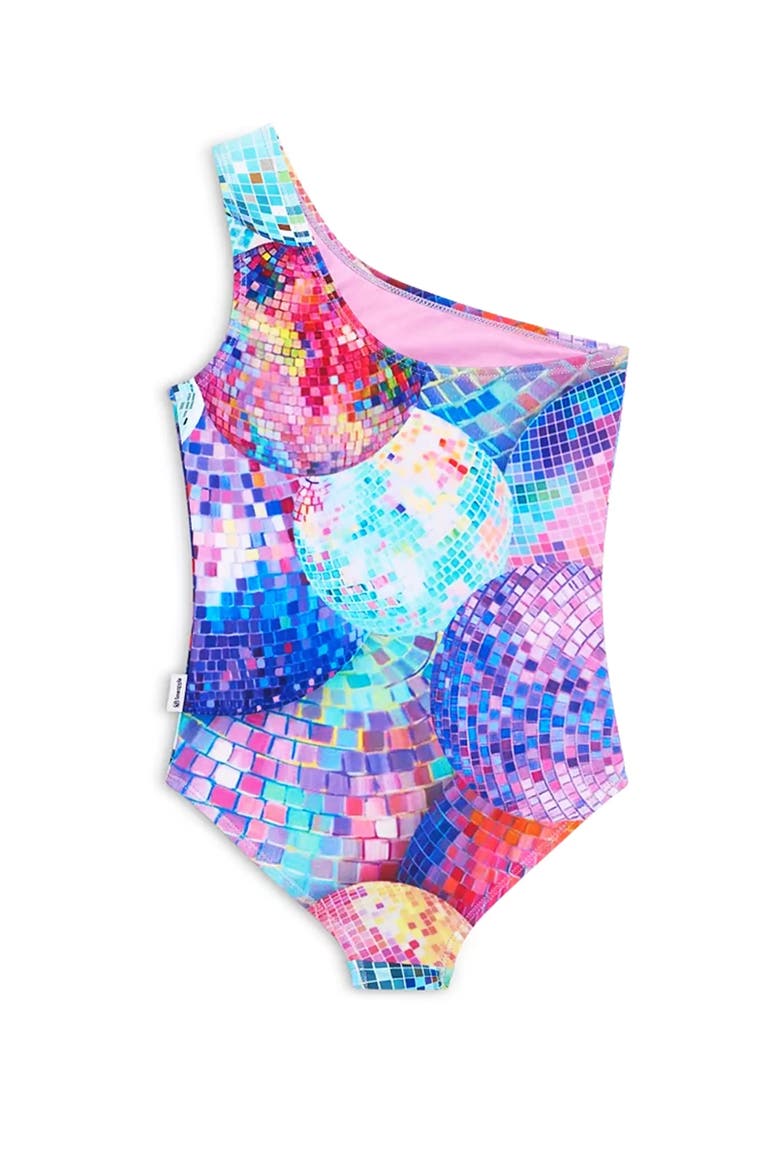Disco Printed One Piece Swimsuit, Alternate, color, Multicolor