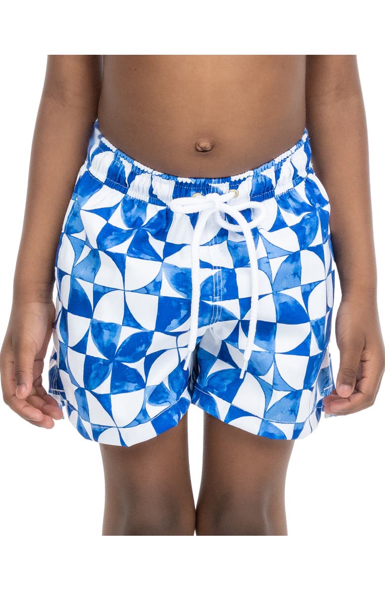 Kenny Flowers The Greece - Boys Swim Trunks UPF 50+, Alternate, color, Blue