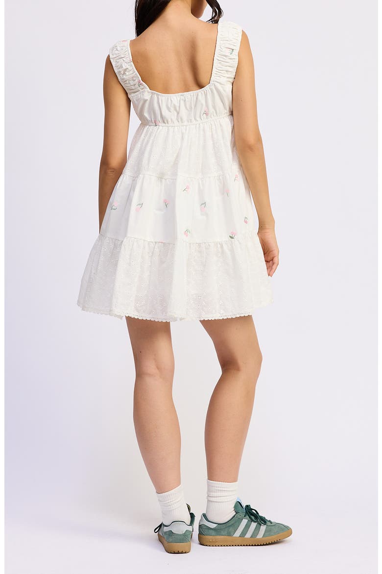 Cherie Cotton Babydoll Dress, Alternate, color, WHITE PINK GREEN