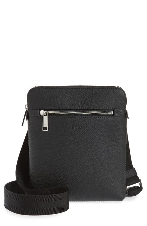 Mens black leather cross body bag hotsell