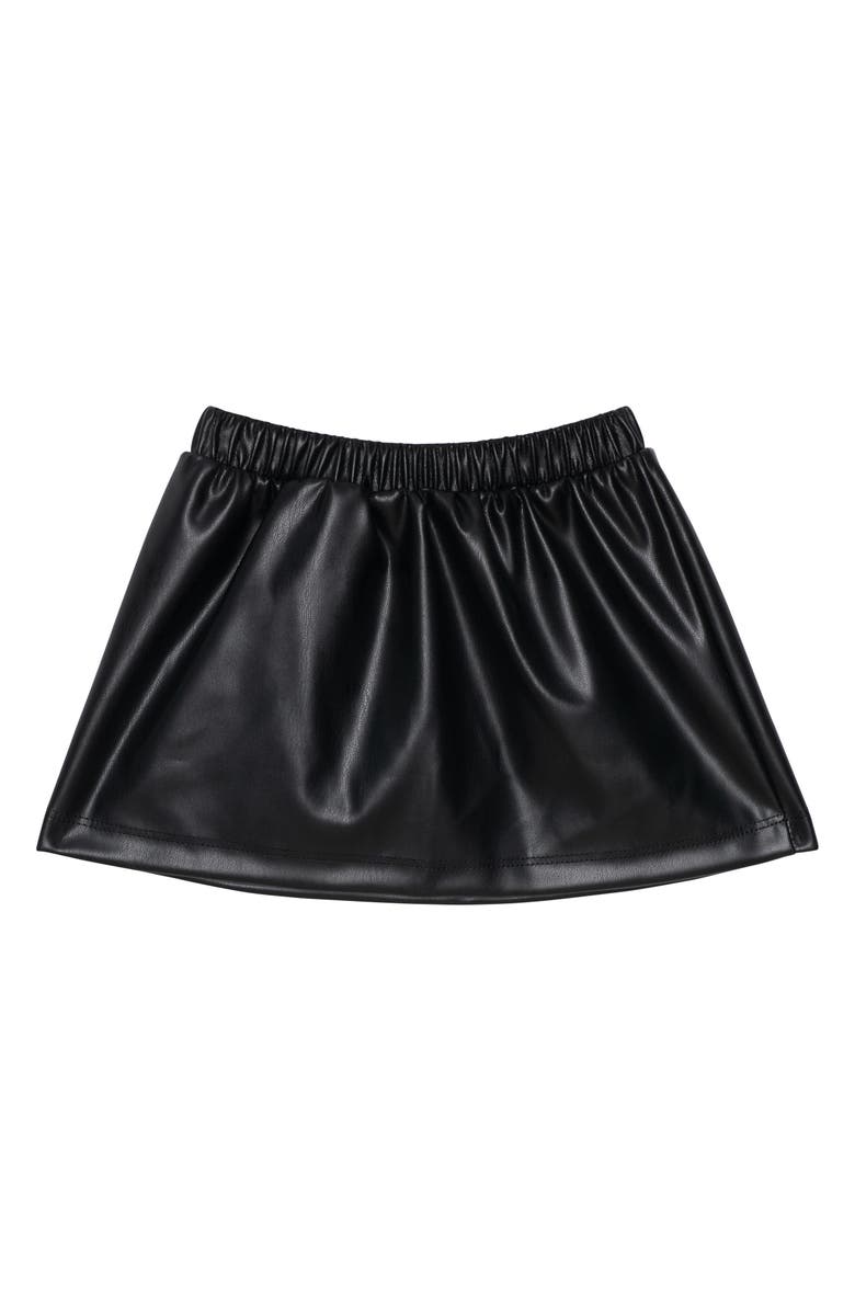 PL Baby by Petit Lem Floral Bodysuit, Faux Leather Skirt, Socks & Headband Set, Alternate, color, Pink Floral