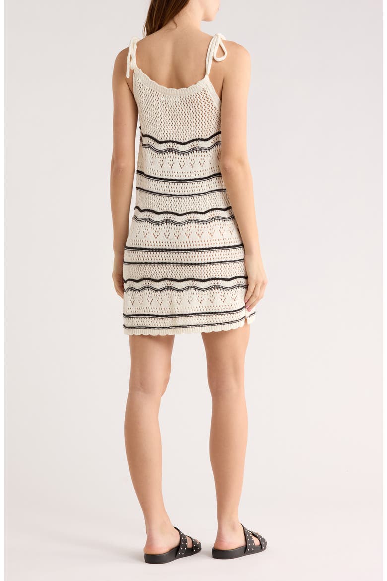 Stripe Open Knit Minidress, Alternate, color, IVORY MULTI