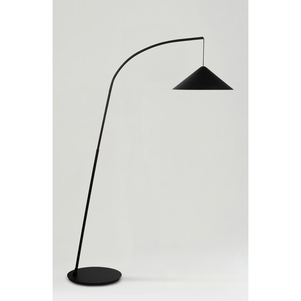 Brightech Devin 66" Modern Led Arc Floor Lamp With Hanging Black Metal Shade In Black