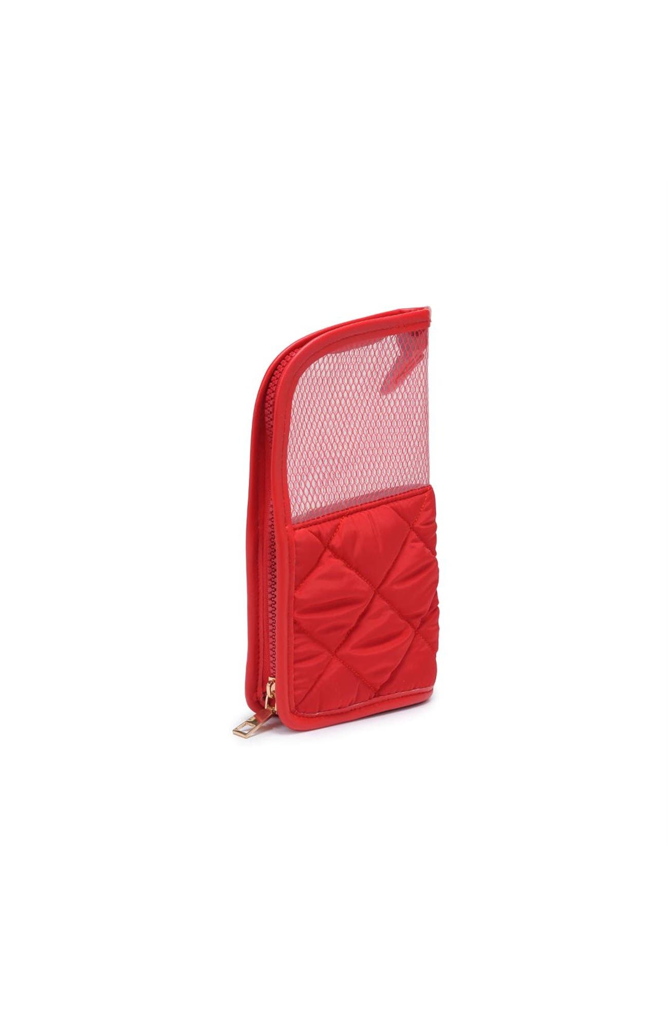 Makeup Mvp - Quilted Nylon Brush Holder, Alternate, color, Red