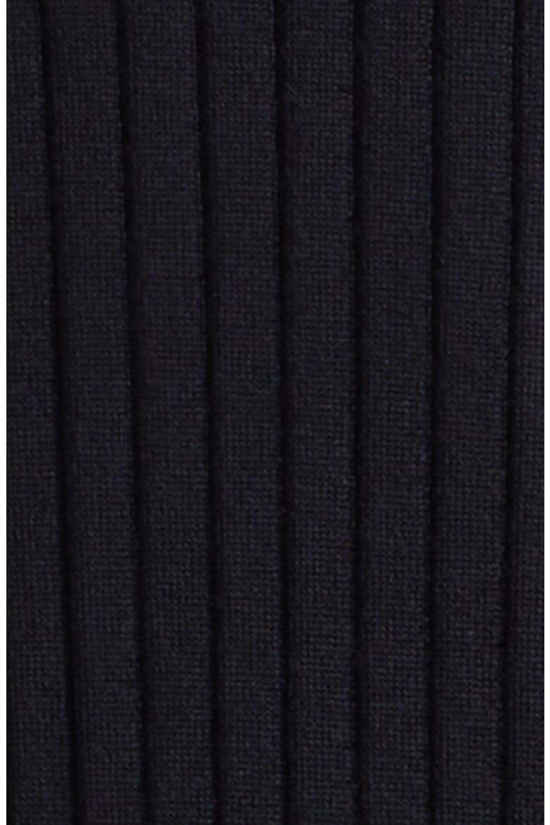 Rib Stitch Stretch Wool V-Neck Cardigan, Alternate, color, NAVY
