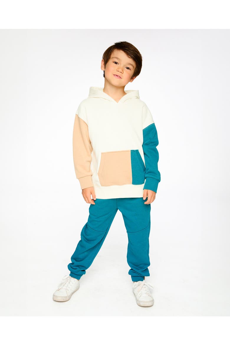French Terry Sweatpants with Cross Seams, Alternate, color, Dark Turquoise