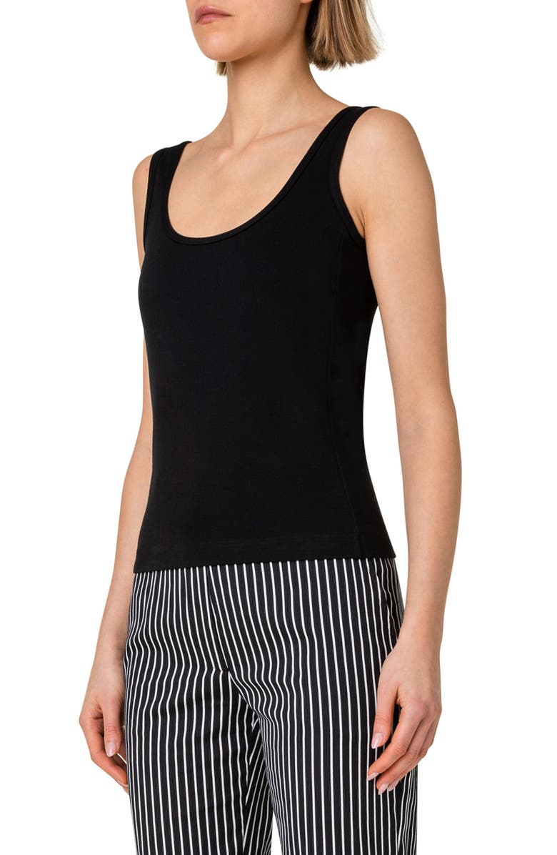 Akris punto Fitted Scoop Neck Jersey Tank, Alternate, color, 