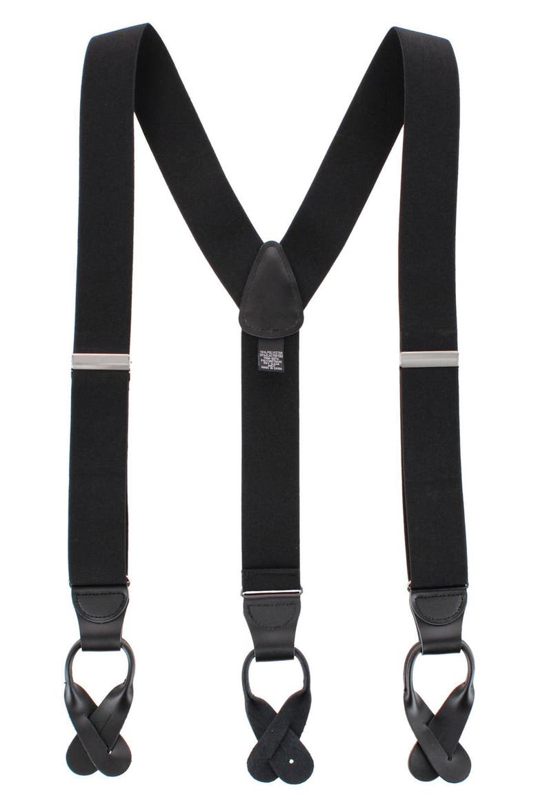 Classic Elastic Suspenders, Main, color, BLACK