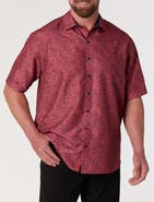 Synrgy by DXL Big & Tall Microfiber Abstract Floral Sport Shirt