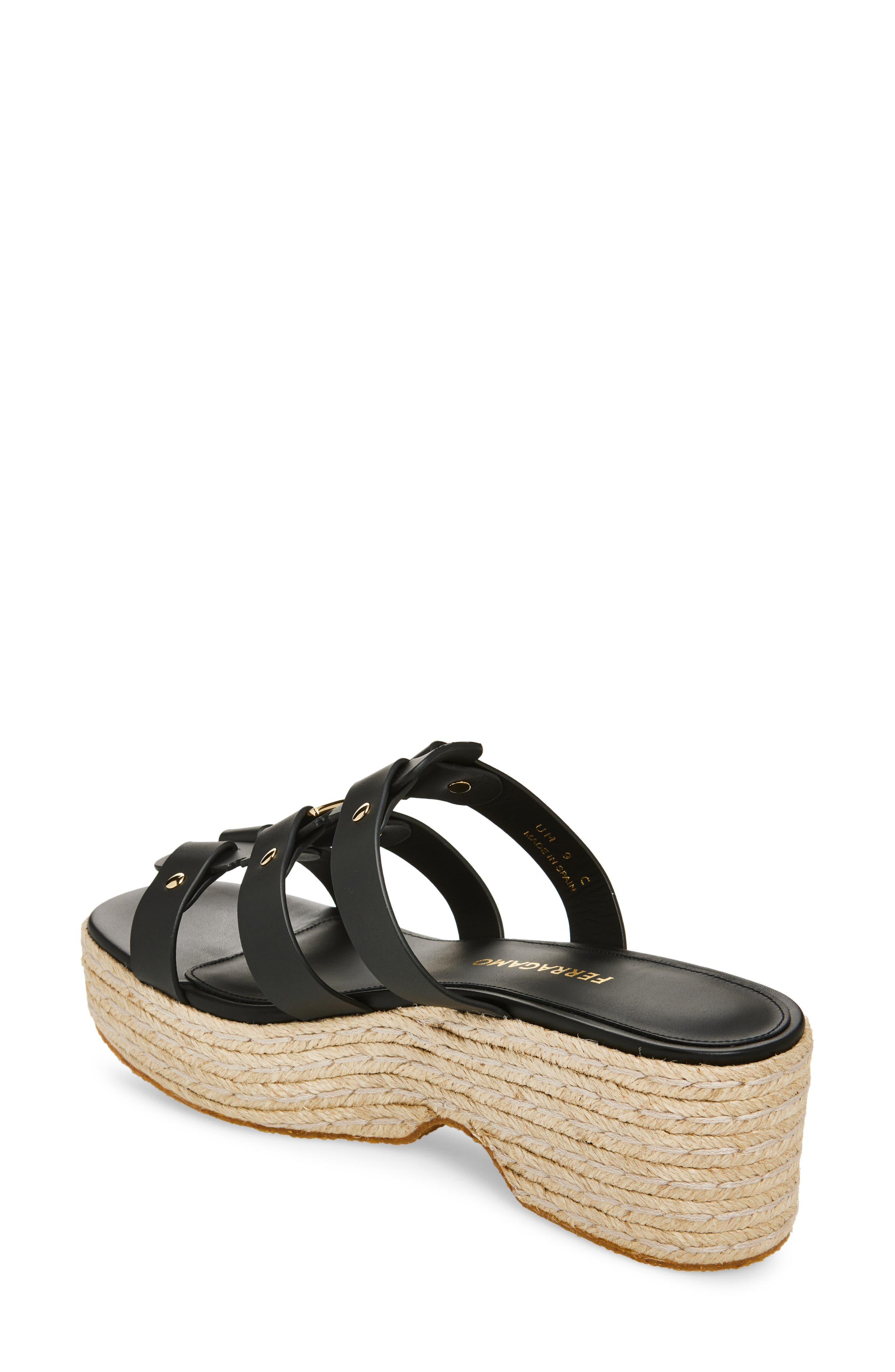 FERRAGAMO Milica Espadrille Platform Slide Sandal, Alternate, color, 