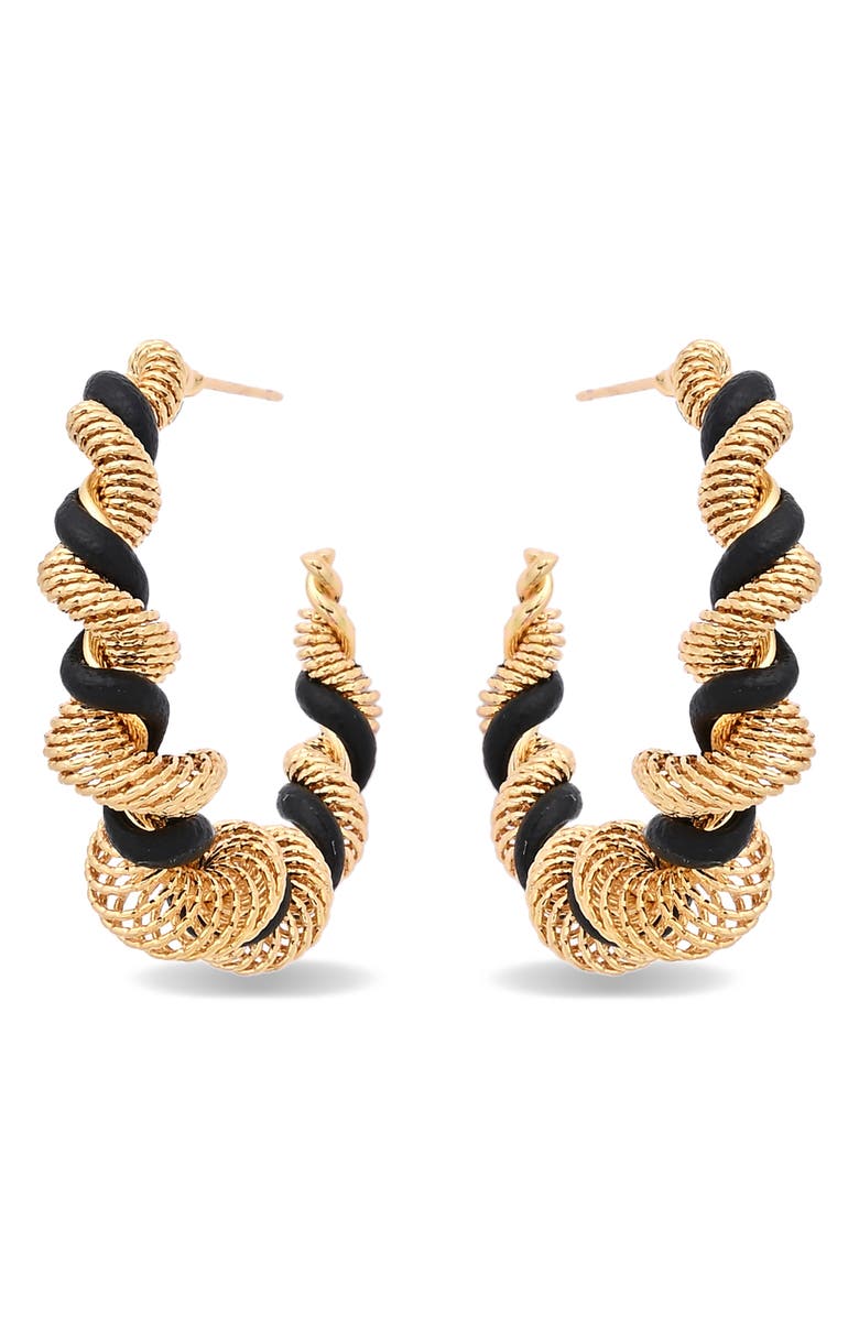 EYE CANDY LOS ANGELES Cassandra Hoop Earrings, Alternate, color, Gold