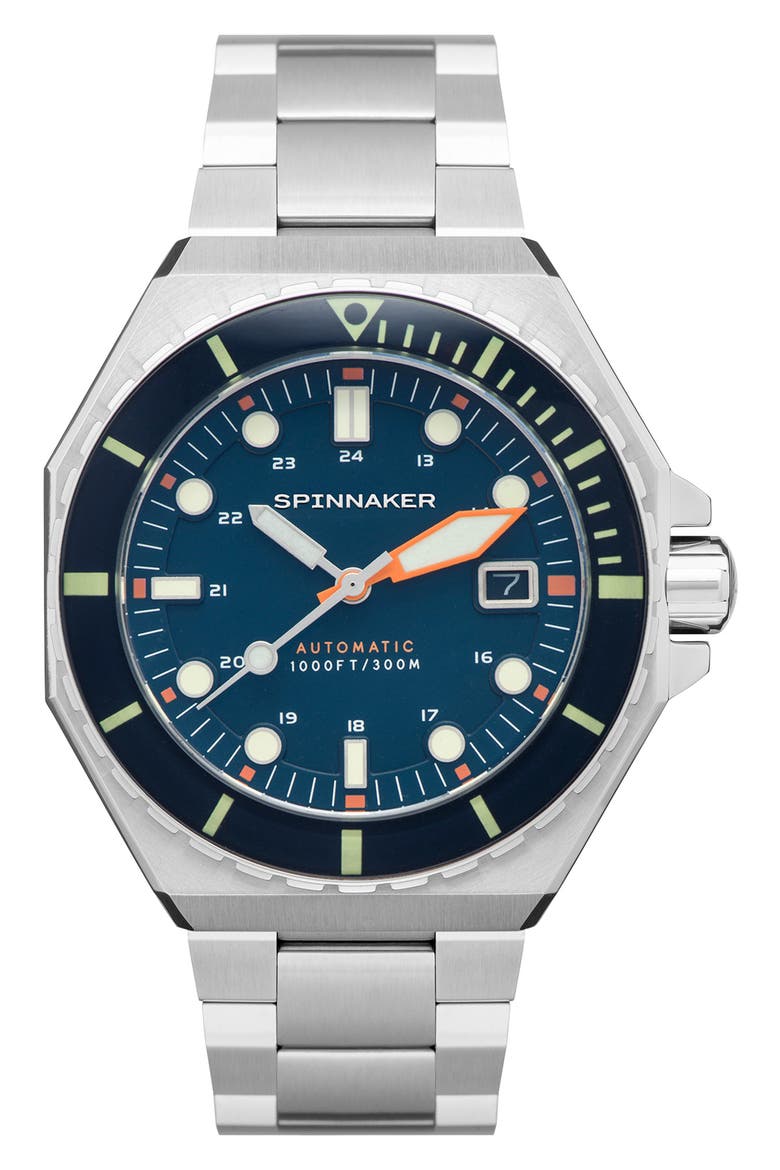 Dumas Automatic Bracelet Watch, 44mm, Main, color, BLUE