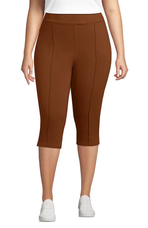 Plus Size Starfish High Rise Pintuck Capri Pants