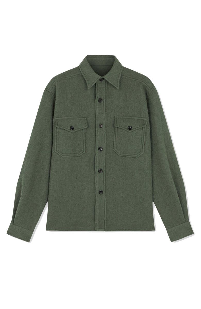 Fortela Kenny Wool Overshirt, Main, color, Green
