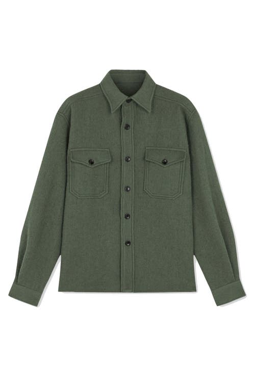 Fortela Kenny Wool Overshirt In Green