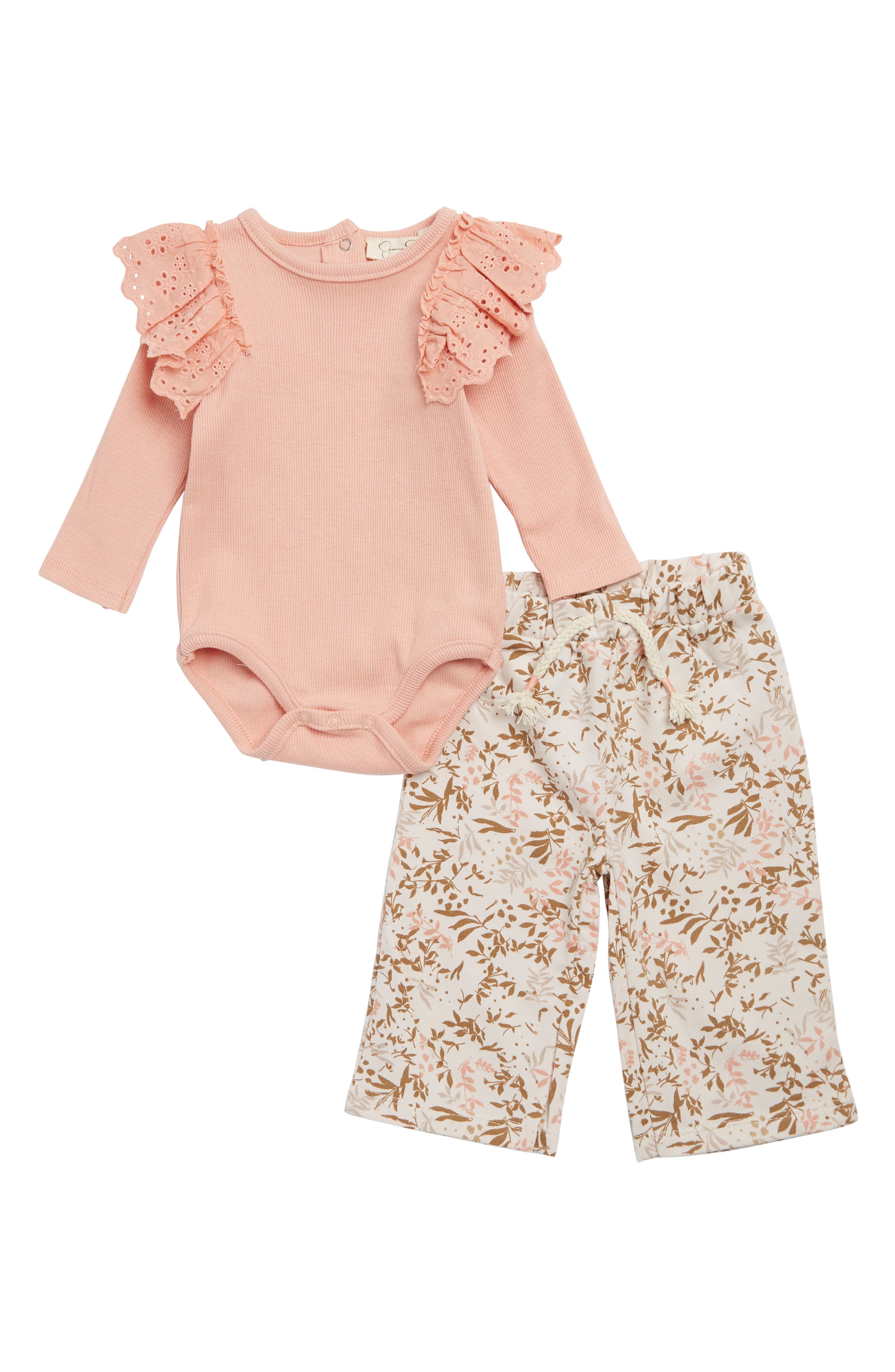 Jessica Simpson Ruffle Bodysuit & Wid Leg Pants Set | Nordstromrack