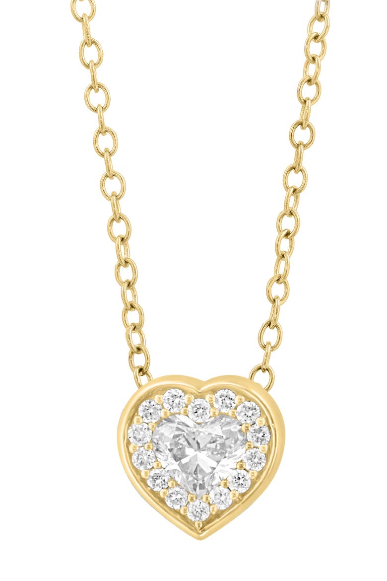 Lab-Grown Diamond Heart Pendant Necklace, Alternate, color, GOLD