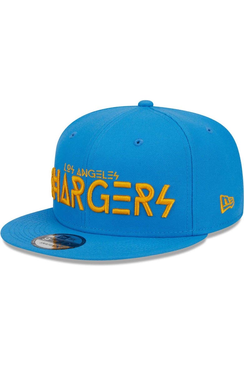 Men's New Era Powder Blue Los Angeles Chargers Word 9FIFTY Snapback Hat, Alternate, color, Powder Blue
