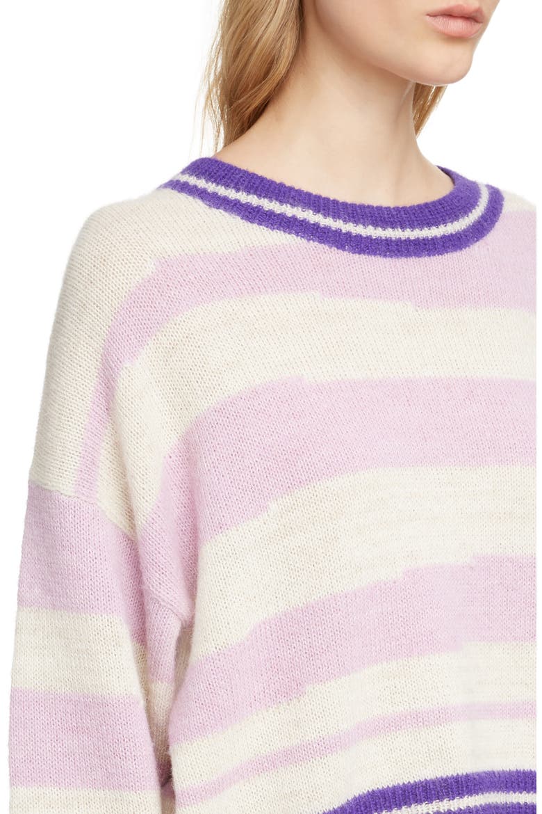 Glowy Stripe Sweater, Alternate, color, LILAC