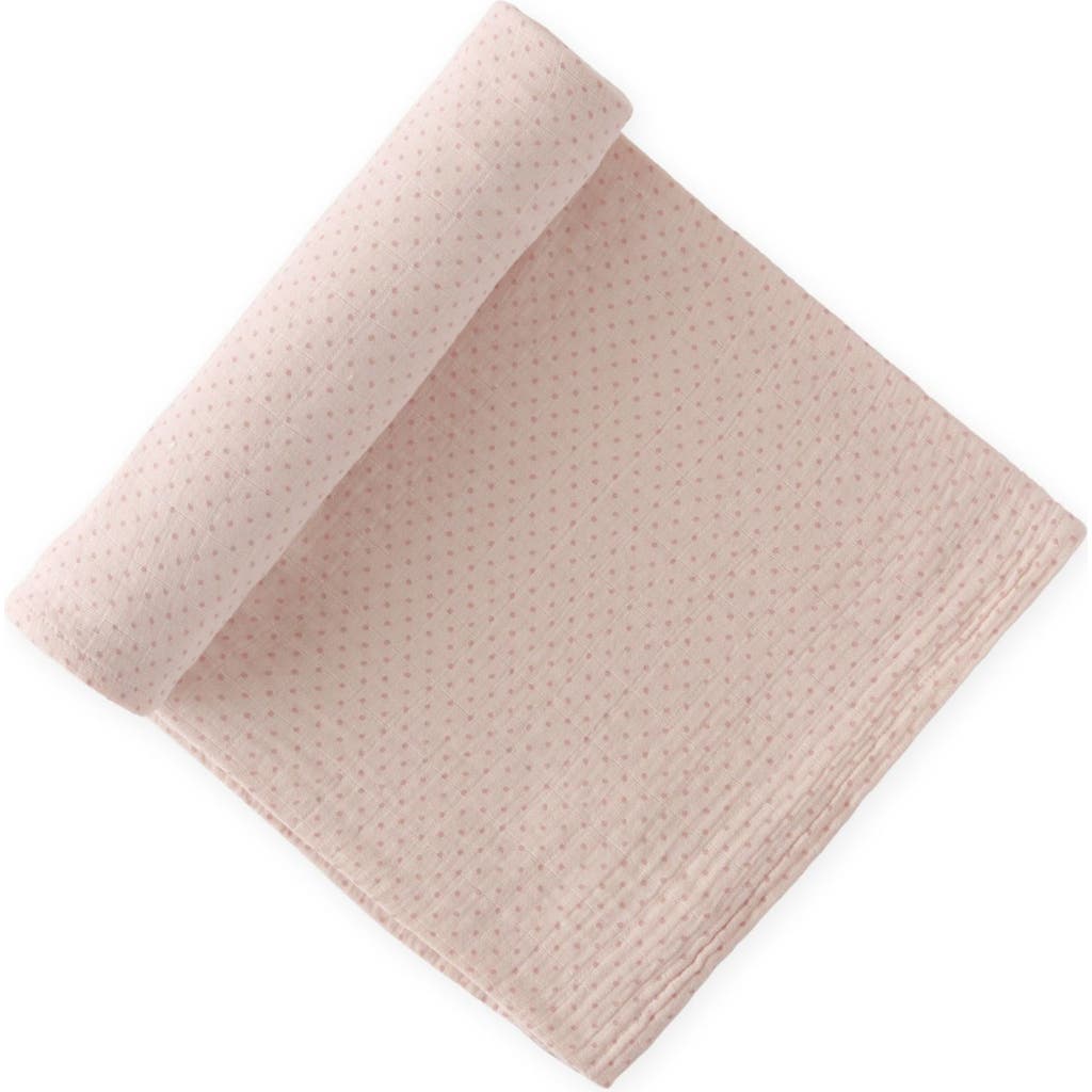 Pehr Pin Dot Organic Cotton Swaddle In Pink