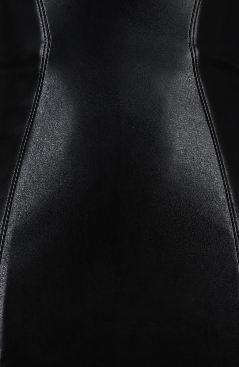 HOUSE OF CB Shia Black Faux Leather Strapless Body-Con Dress, Alternate, color, Black