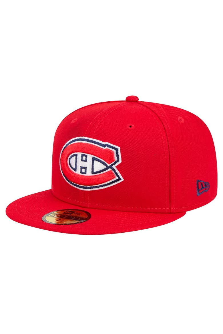 Men's New Era Red Montreal Canadiens Core 59FIFTY Fitted Hat, Alternate, color, Red