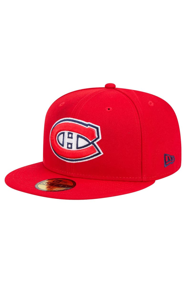 New Era Men's New Era Red Montreal Canadiens Core 59FIFTY Fitted Hat, Alternate, color, Red