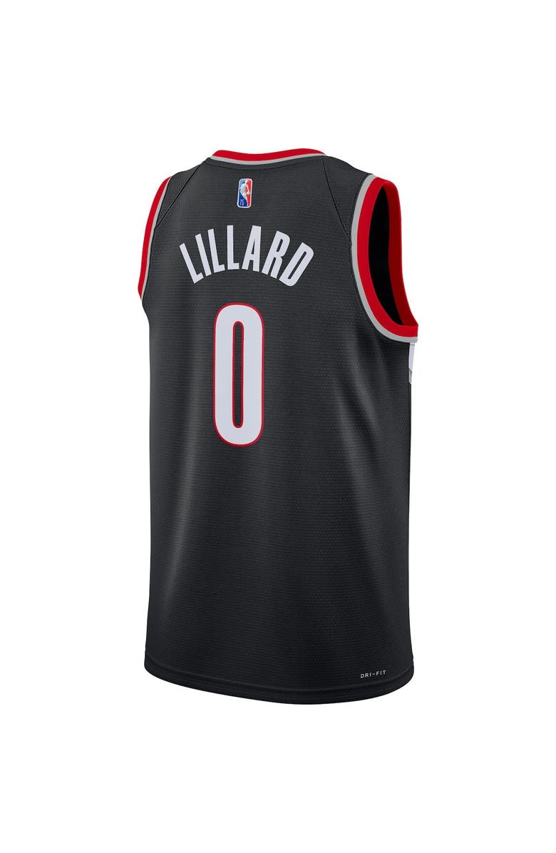 Nike Men's Nike Damian Lillard Black Portland Trail Blazers 2021/22 Diamond Swingman Jersey - Icon Edition, Alternate, color,