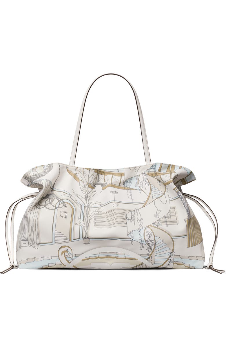 Tory Burch Ella Print Drawstring Tote, Alternate, color, The Pool Beige