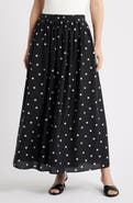 Caslon® Print Pleated Maxi Skirt
